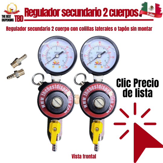 REgulador de co2 secundario doble cuerpo