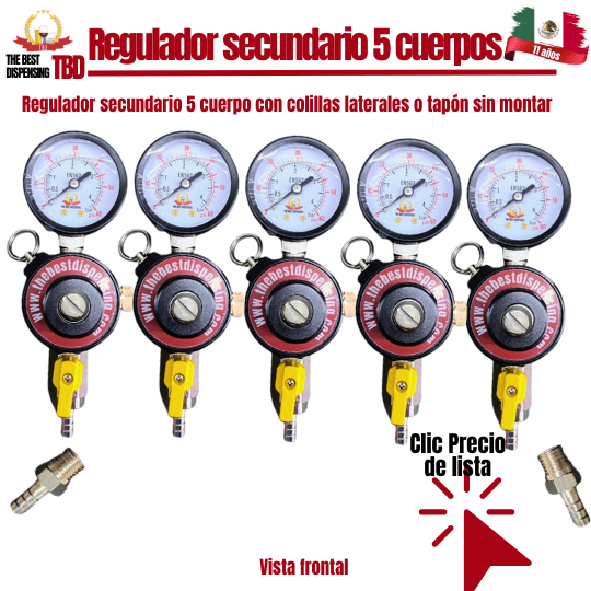 Regulador de Co2 secundario de cinco cuerpos