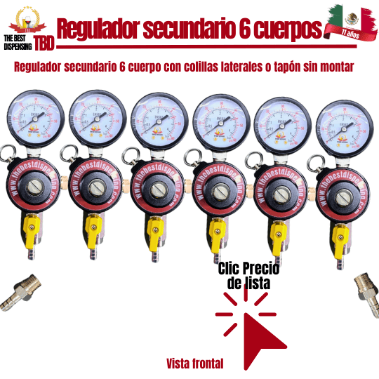 Regulador de co2 secundario seis cuerpos